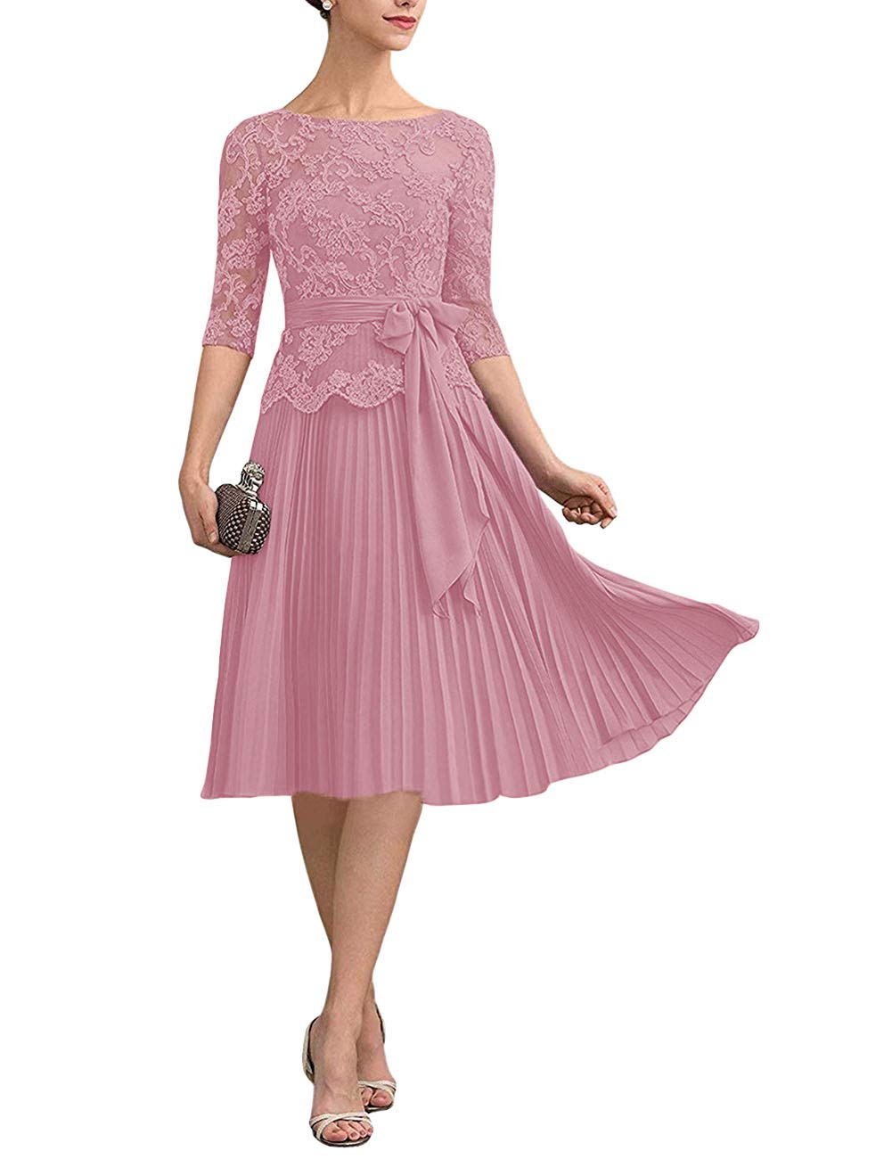Elegant Short Sleeve Lace Mother of The Bride Dress - Applique Prom Dress for Wedding, Party & Special Occasions