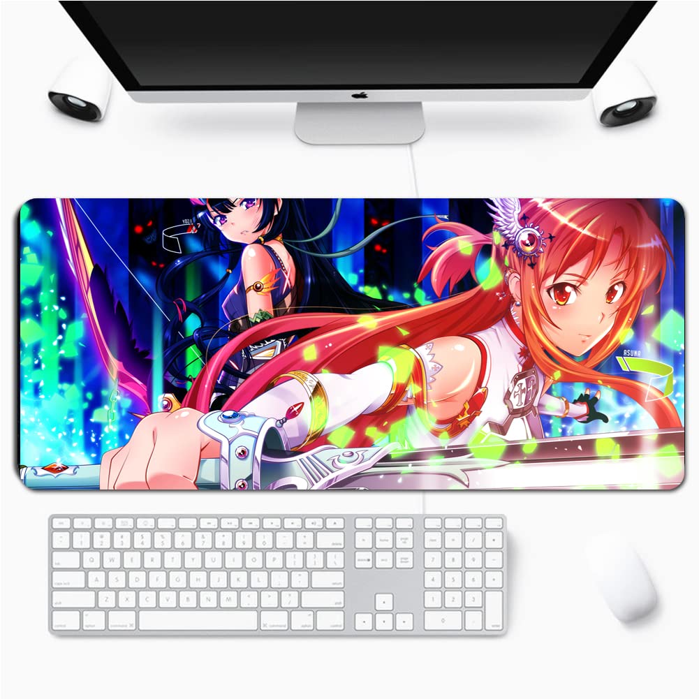 Anime Sword Art Online Gaming Mouse Pad - Non-Slip Rubber Base, XL Size 35.4x15.7in (70x30cm) for PC, Home & Office Gaming Setup - Perfect for SAO Fans & Esports Enthusiasts