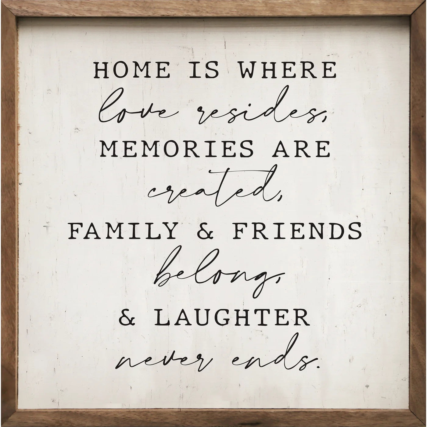 Home Is Where Love Resides Whitewashed Wood Framed Wall Art - Perfect for Living Room, Bedroom & Farmhouse Decor