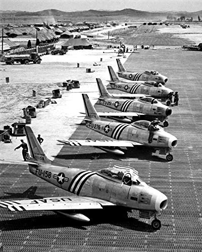 F-86 Sabre Korean War Poster - 20x30 Inch Laminated Wall Art for Home & Office Decor