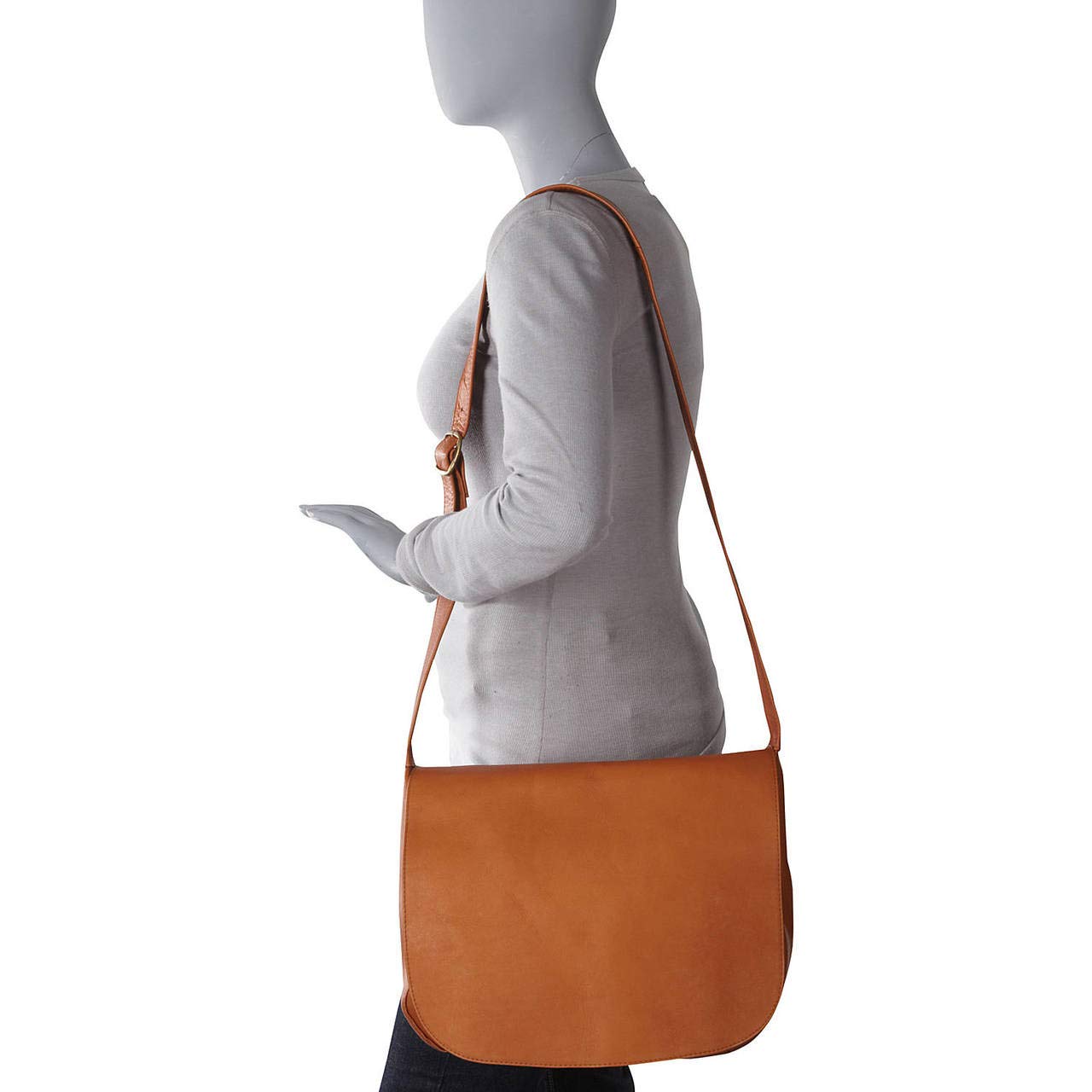 Premium Colombian Vaquetta Leather Shoulder Bag for Women - 13.5