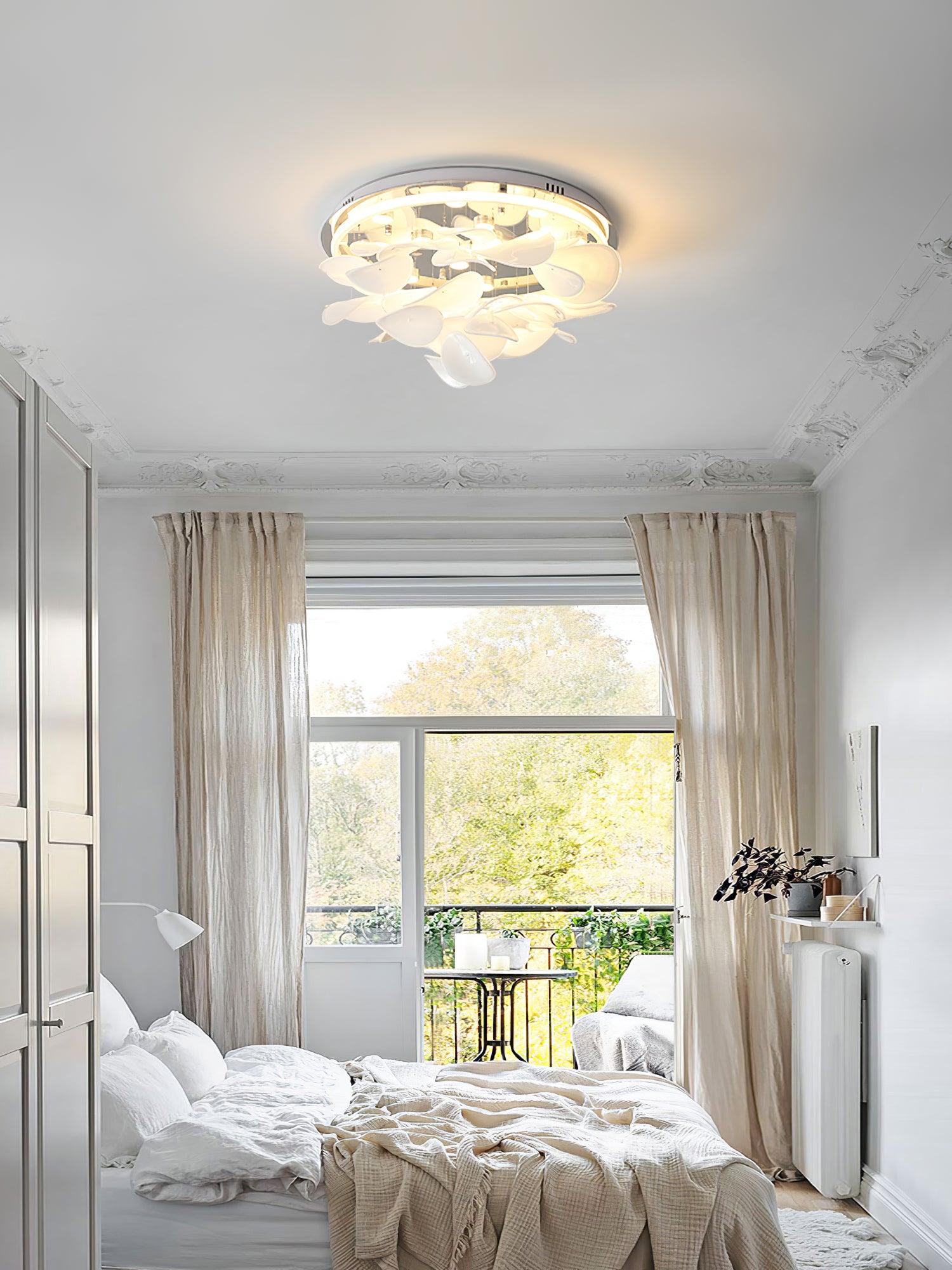 French Radici Petal Ceiling Lamp - Modern Floral Chandelier for Dining Room & Bedroom Lighting - Elegant Home Decor for Living Spaces