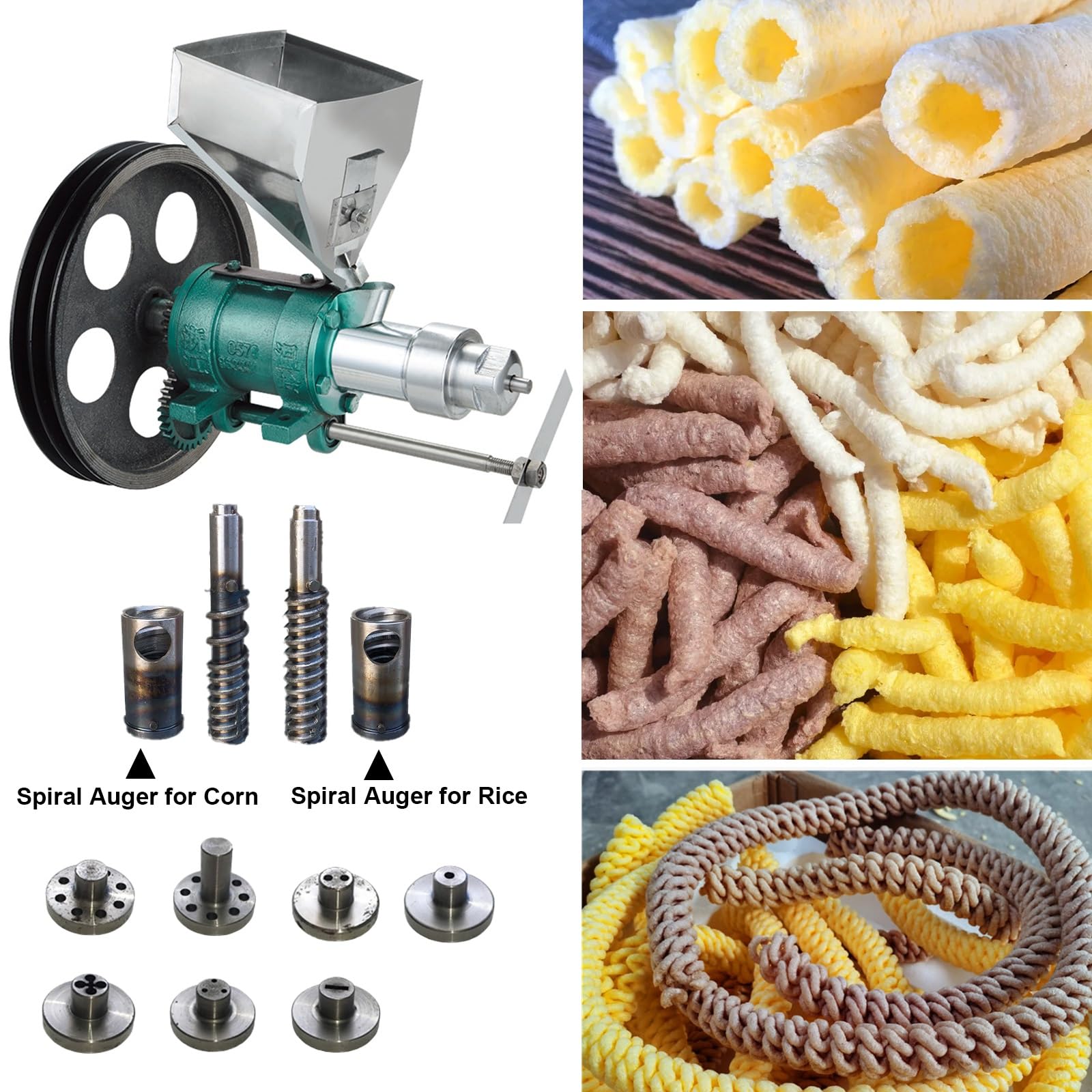 Commercial Corn & Rice Puffing Machine - Multi-Function Food Extruder with 7 Molds for Puffed Snacks | Perfect for Street Food Stalls, Snack Shops & Home Businesses