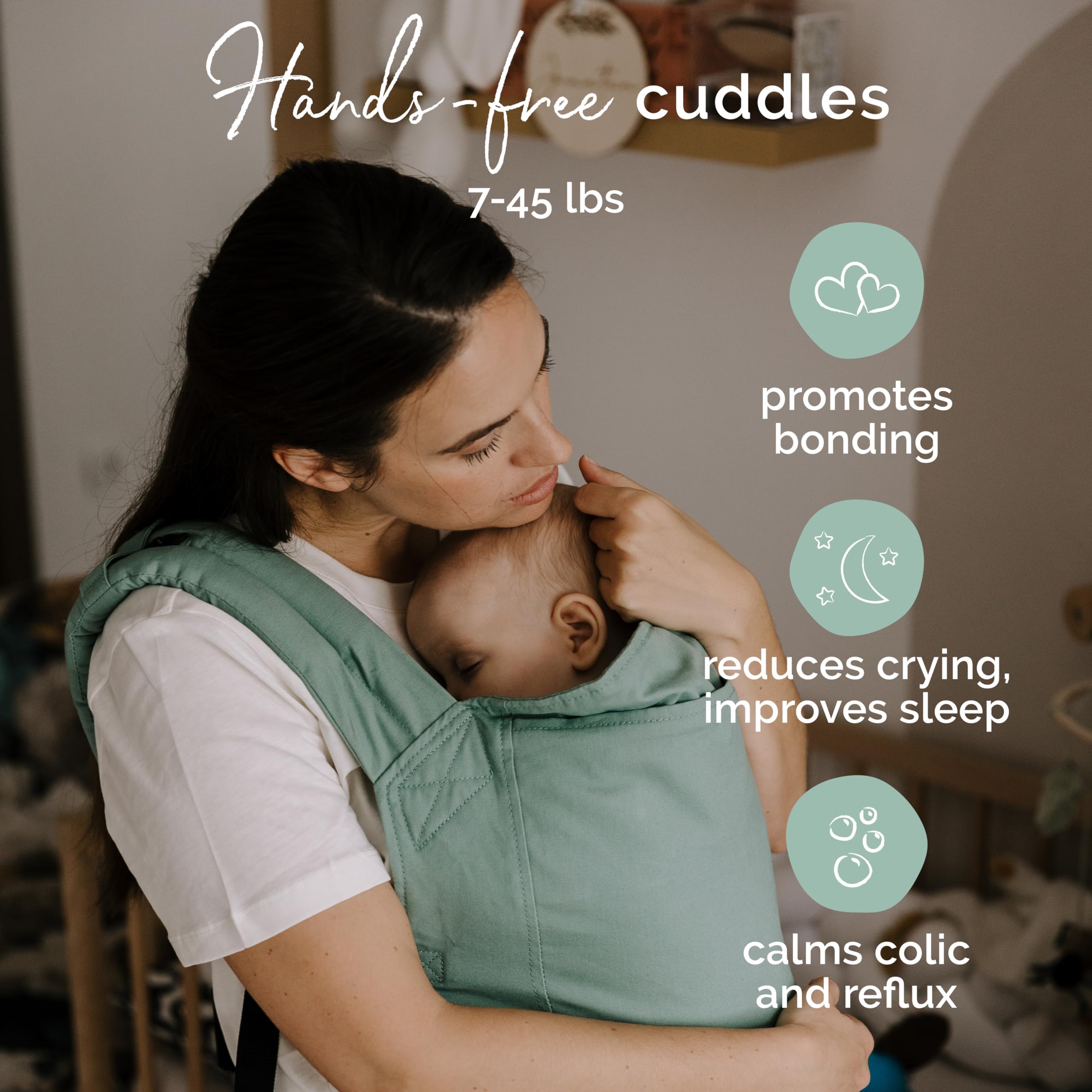 Boba Baby Carrier Classic - Ergonomic Front & Back Baby Carrier for Newborns to Toddlers (7-45 lbs) | Adjustable, Hands-Free Infant Sling | Perfect for Hiking, Shopping & Travel (Sage Green)