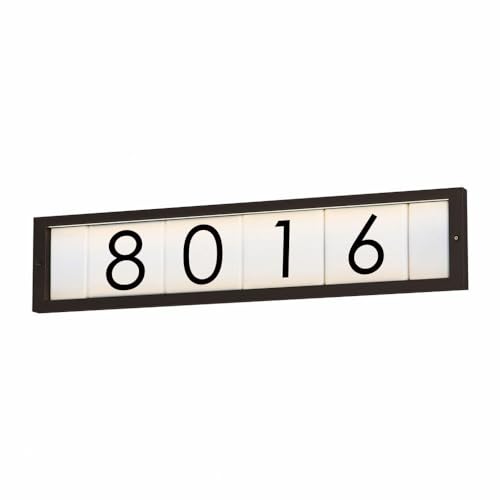 25 Inch 5.5W 2 LED Outdoor Address Frame - Black Finish House Number Sign for Front Door, Porch & Mailbox - Weatherproof & Energy Efficient Lighting
