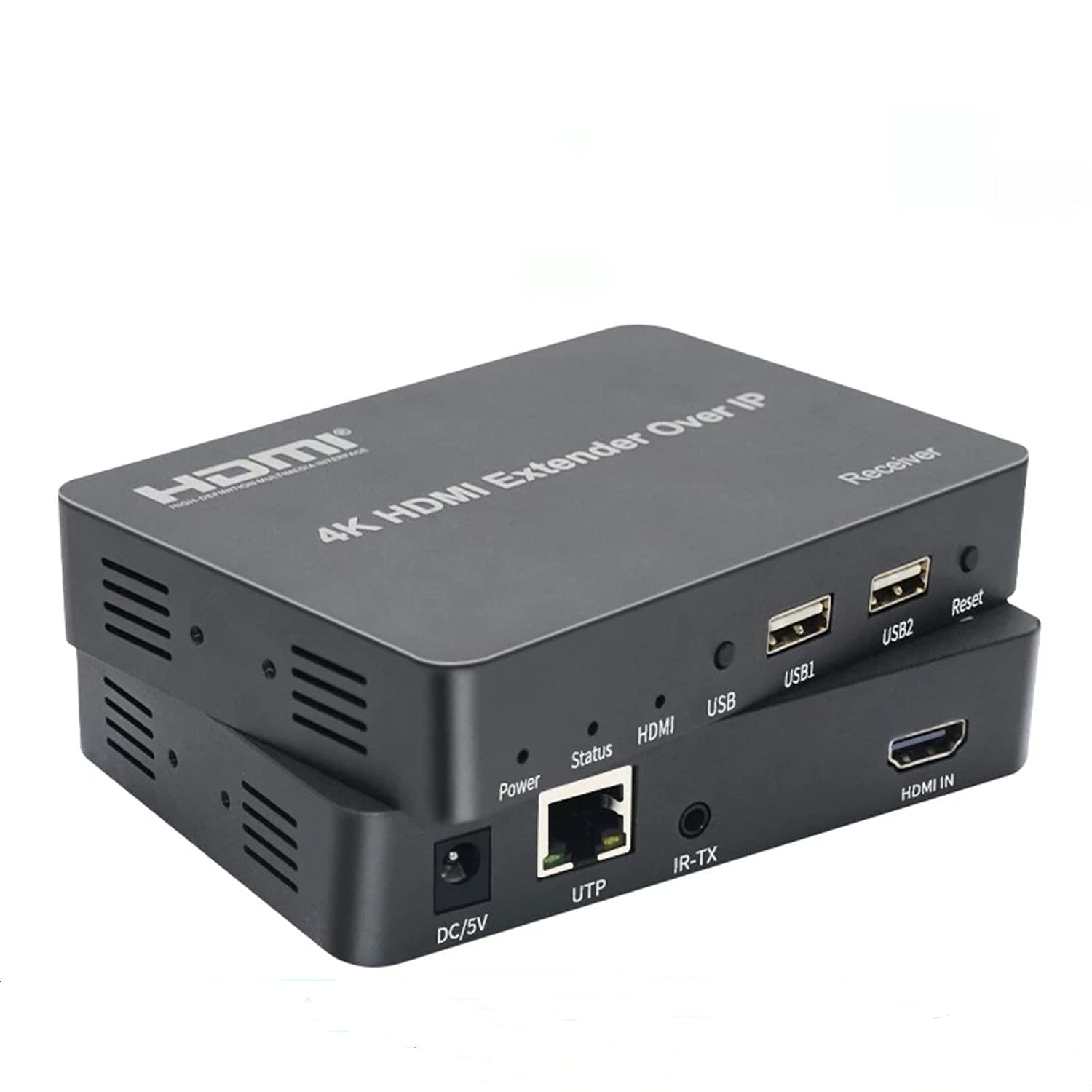 4K HDMI KVM Extender Over IP - 150M Long Distance USB Keyboard Mouse Extender via RJ45 Cat5e/Cat6 Ethernet Cable with Zero Latency | Perfect for Data Centers, Server Rooms & Remote Workstations