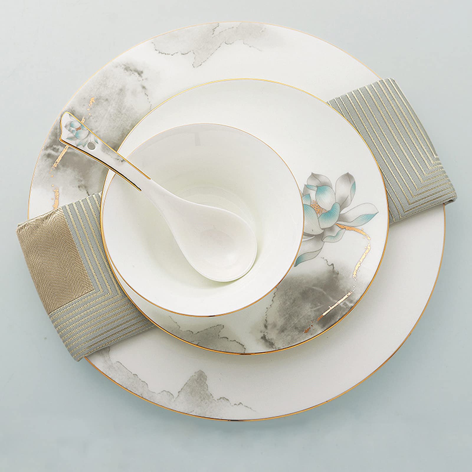 8-Piece Ceramic Dinnerware Set for 2 - Chip-Resistant Plates & Bowls for Dinner, Salad, Dessert | Elegant Kitchen Dish Set for Romantic Meals & Everyday Dining