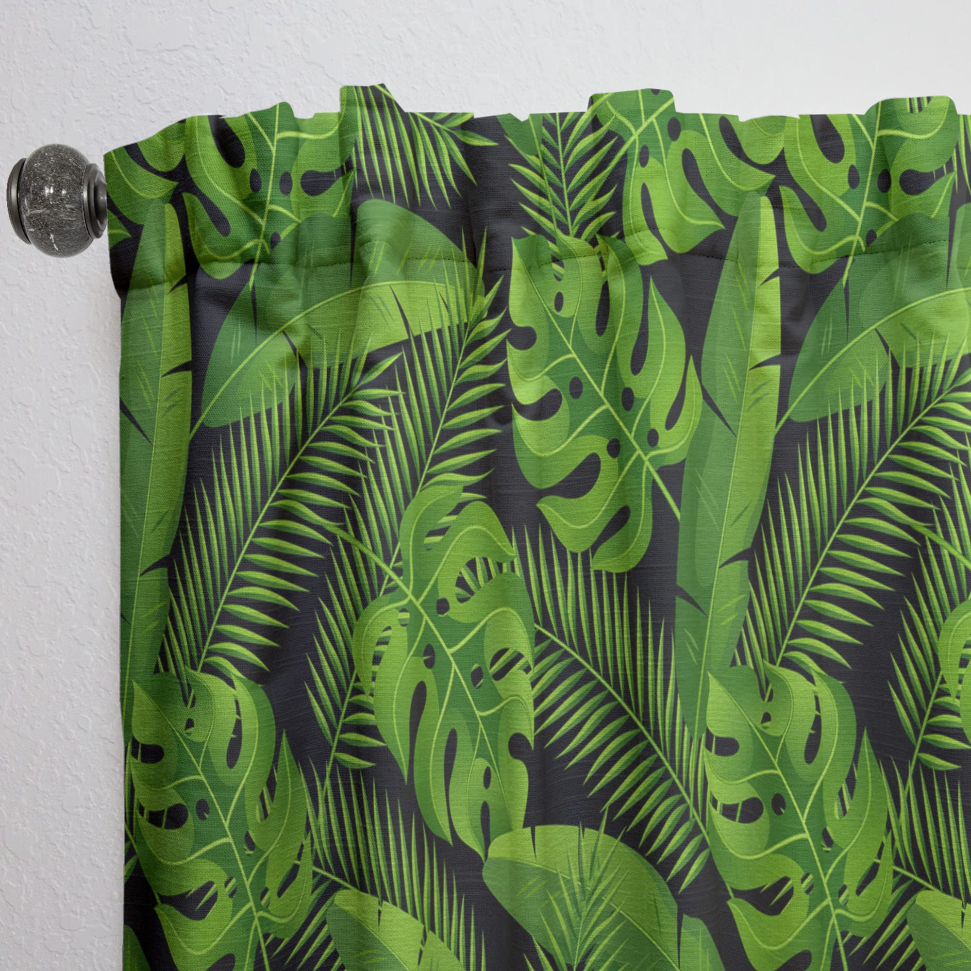 DesignQ Exotic Tropical Plants Thermal Insulated Curtains - Single Panel 52x84 Inches for Bedroom & Living Room - Perfect for Privacy, Sun Protection & Home Decor