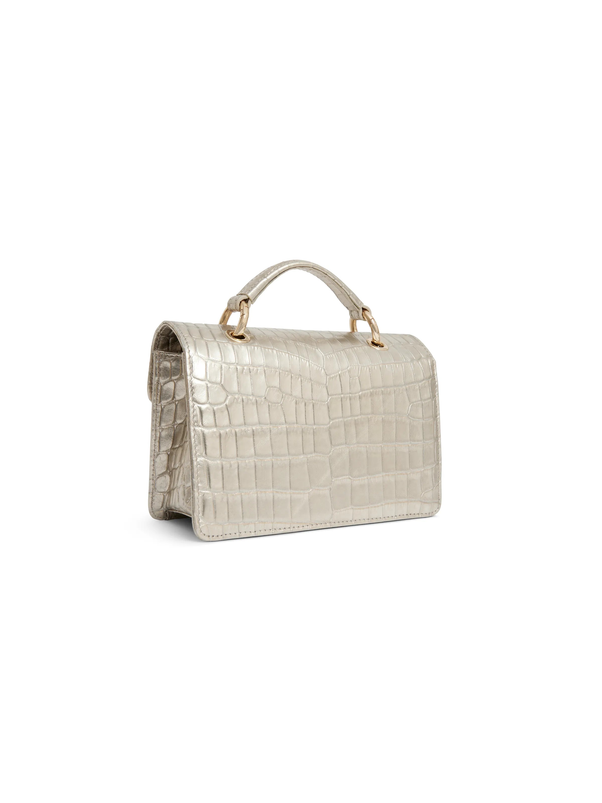 Loxley Mini Crossbody Bag - Champagne Croc Print Leather Purse for Women | Fashion Shoulder Bag for Daily Use, Travel & Evening Out