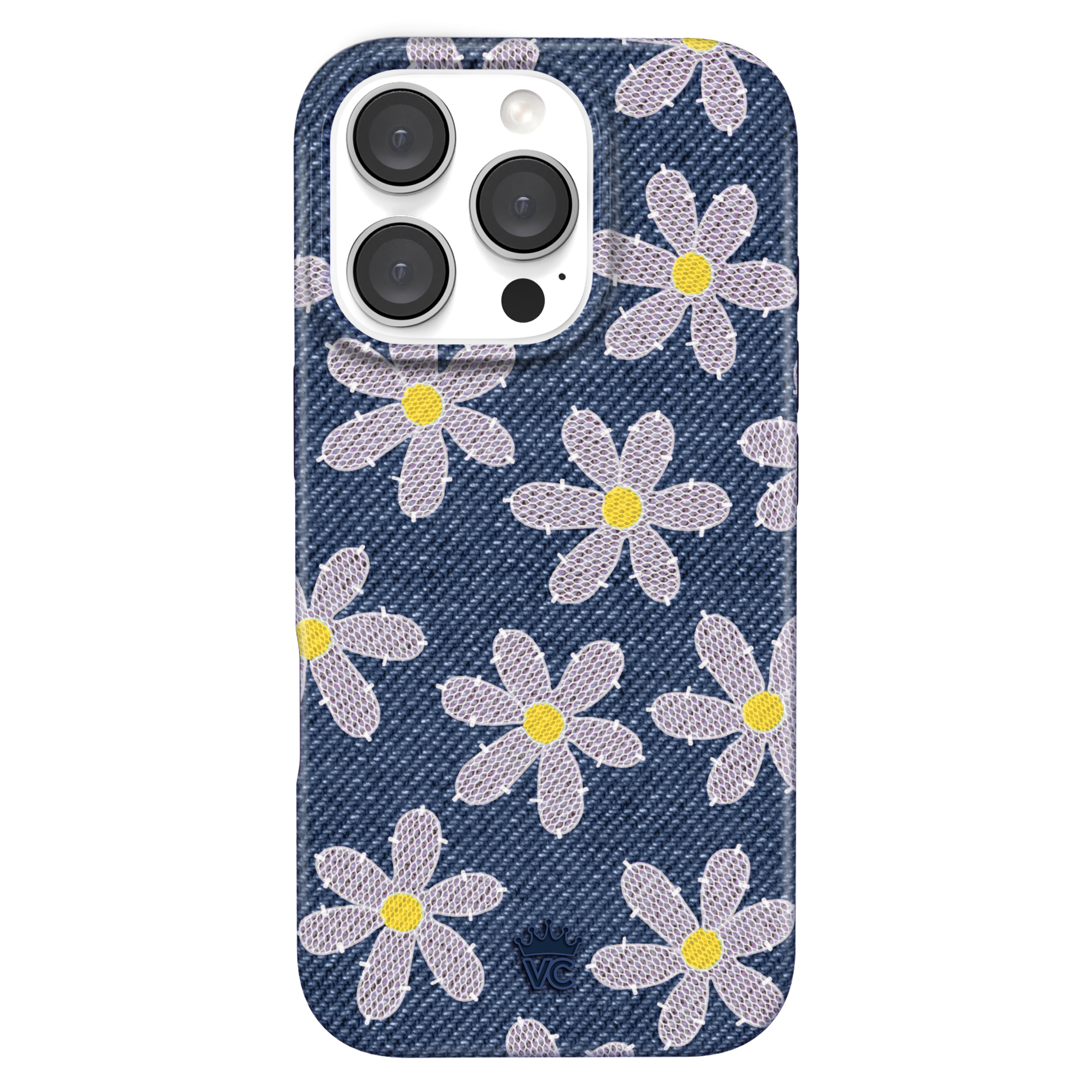 Denim Daisy iPhone Case - Trendy Floral Design Protective Cover for iPhone 11/12/13/14/15 Pro Max - Perfect for Everyday Use, Travel & Fashion Accessories