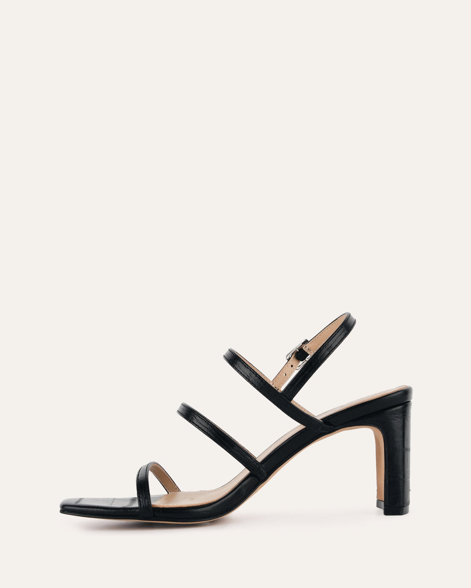 NIX Women's Black Lizard Print Mid Heel Sandals - Comfortable Summer Dress Shoes for Weddings, Parties & Office Wear