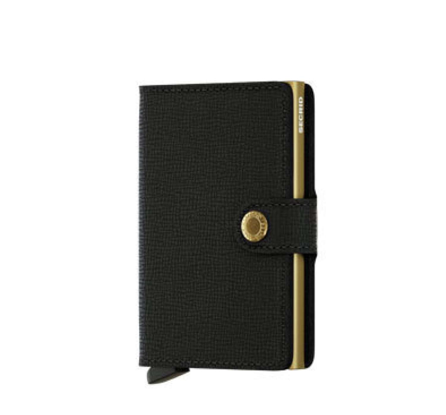 Secrid Women's Mini RFID Blocking Leather Wallet - Slim Card Holder for 12 Cards (Black Gold) - Perfect for Travel, Work & Everyday Use