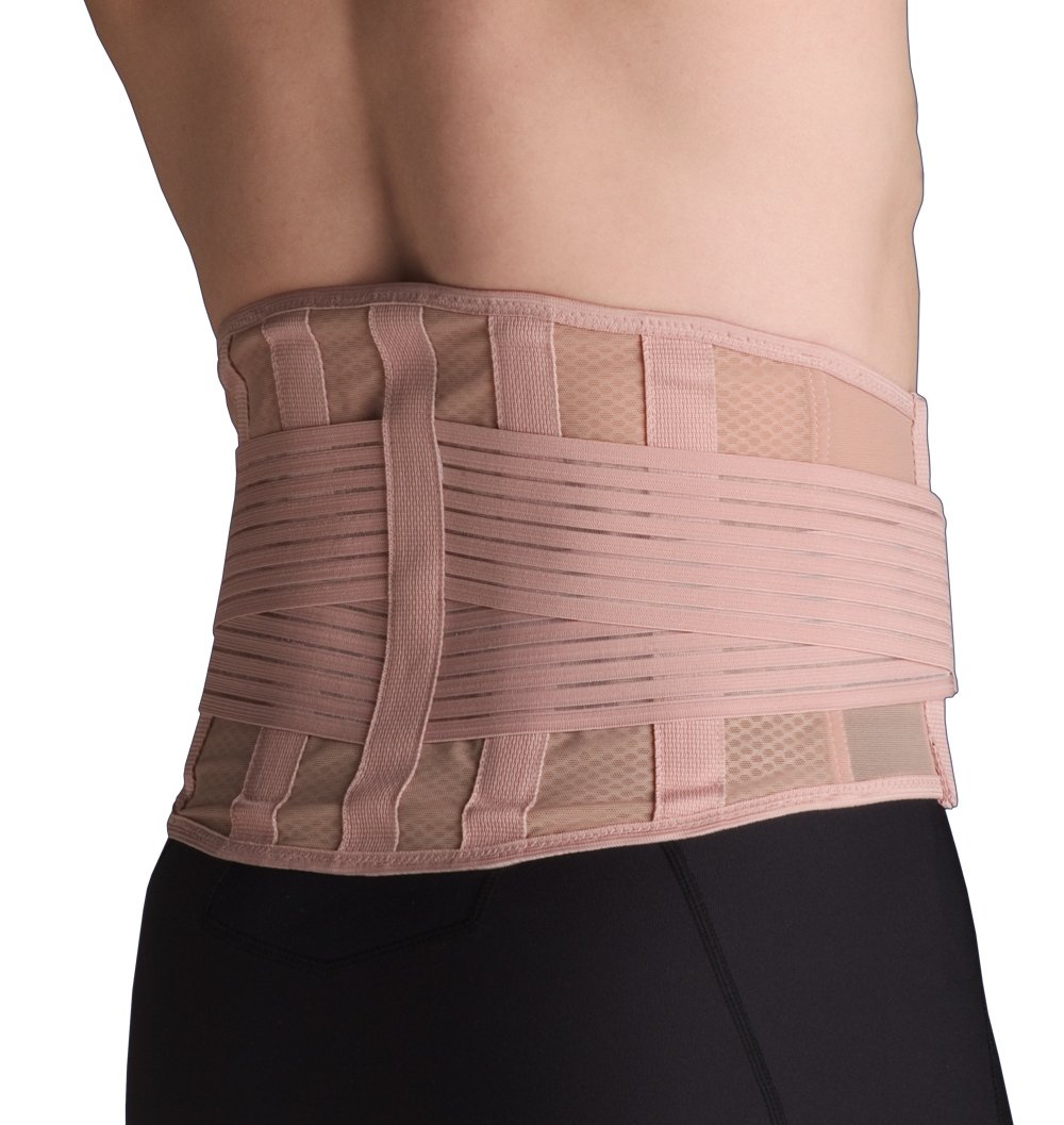 Thermoskin Elastic Back Stabilizer for Lower Back Pain Relief - Beige, Small - Ideal for Office Work, Driving & Post-Surgery Support