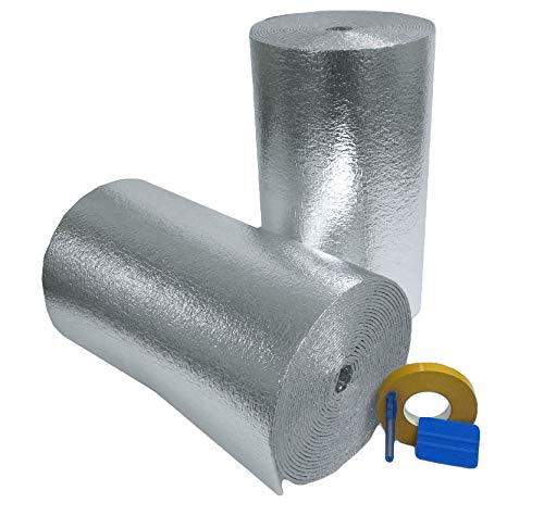 NASA Tech Reflective 2-Car White Foam Core Garage Door Insulation Kit - 16Hx R7 Energy Star Rated | Improves R-Value & Energy Efficiency | Eligible for Tax Credits | Perfect for Home Garage Insulation & Temperature Control