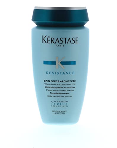 Kerastase Resistance Bain Force Architecte Shampoo for Damaged Hair - 8.5 oz (3-Pack) | Repairing & Strengthening Shampoo for Weak, Brittle Hair | Perfect for Salon-Quality Hair Care at Home