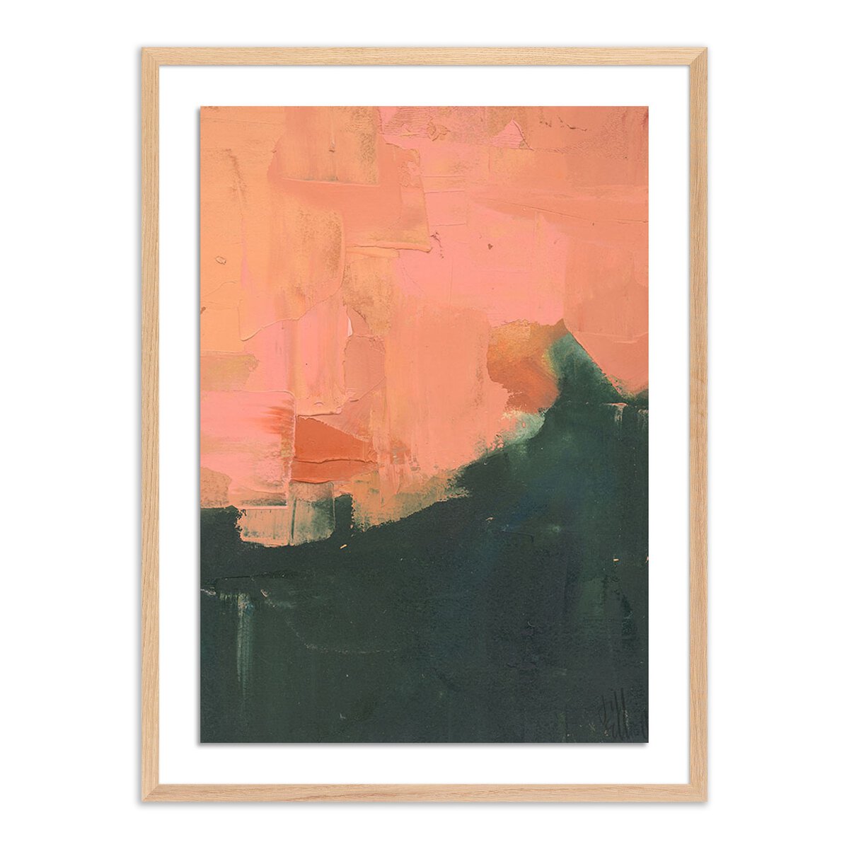 Jill Elliot Framed Art Print - 24x32 Inches White Oak Frame - Elegant Home & Office Wall Decor for Living Room, Bedroom, or Gift