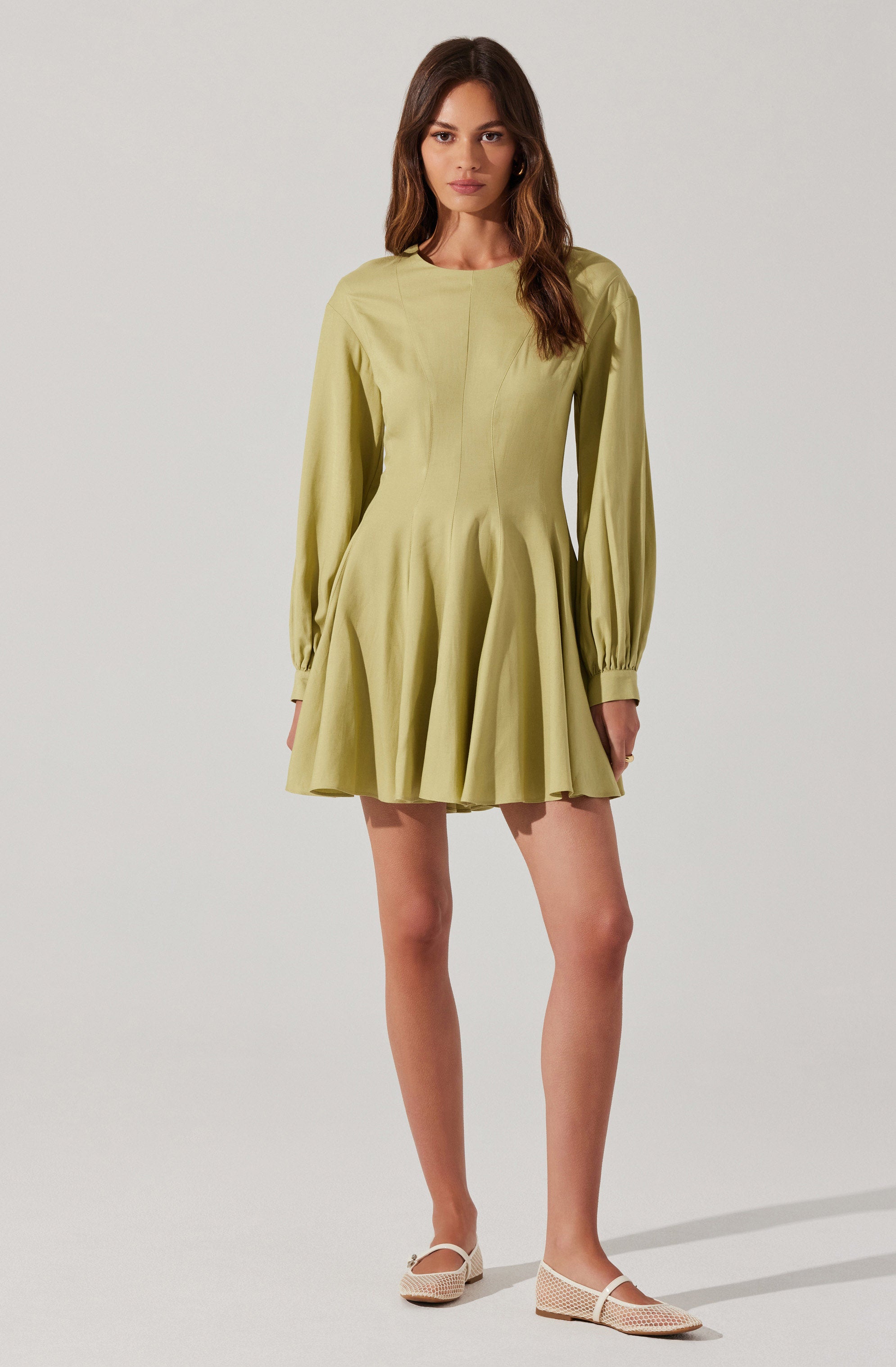 Elowyn Linen Blend Skater Dress - Flowy A-Line Midi Dress for Women | Summer Casual & Boho Style | Perfect for Beach, Brunch & Date Nights