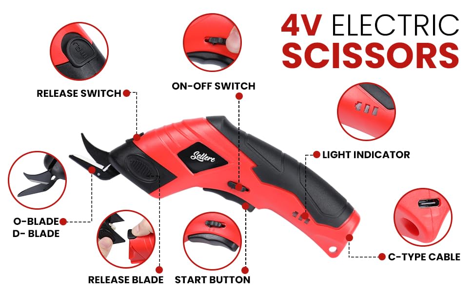 Cordless Electric Cutter - Heavy Duty Scissors for Cardboard, Fabric, Paper, Carpet Cutting - Portable with Carrying Case - Perfect for DIY Crafts, Packaging, Home Improvement & Office Use