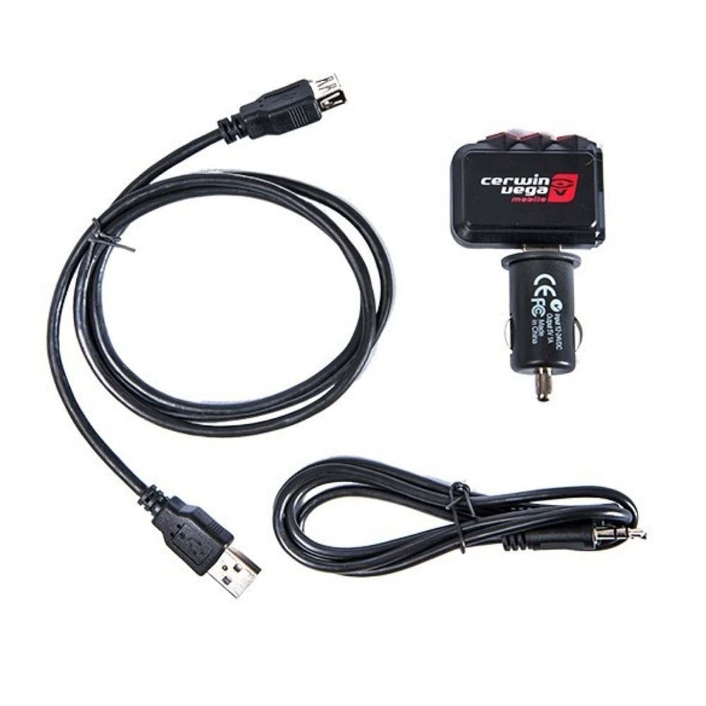 Cerwin Vega CVBTR6 Bluetooth Receiver with CLA & Mic - Hands-Free Calling, USB Port - Wireless Audio Adapter for Car, Home & Office