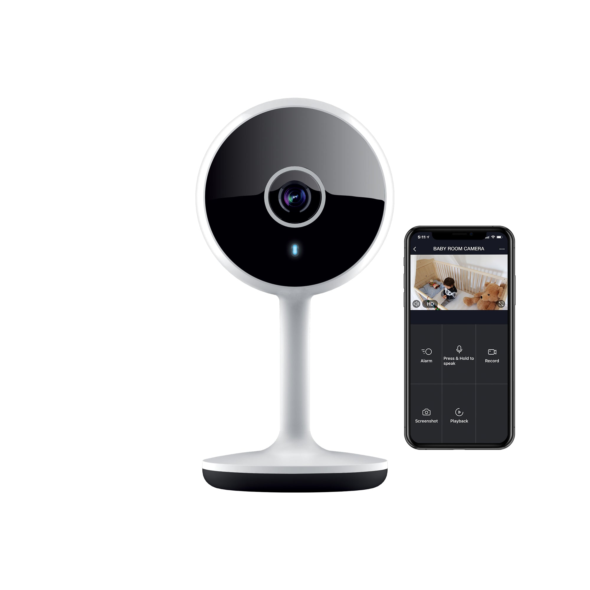 Geeni Vivid 1080p HD Smart Indoor Security Camera with Night Vision & Motion Detection - Monitor Baby, Pets & Home Security