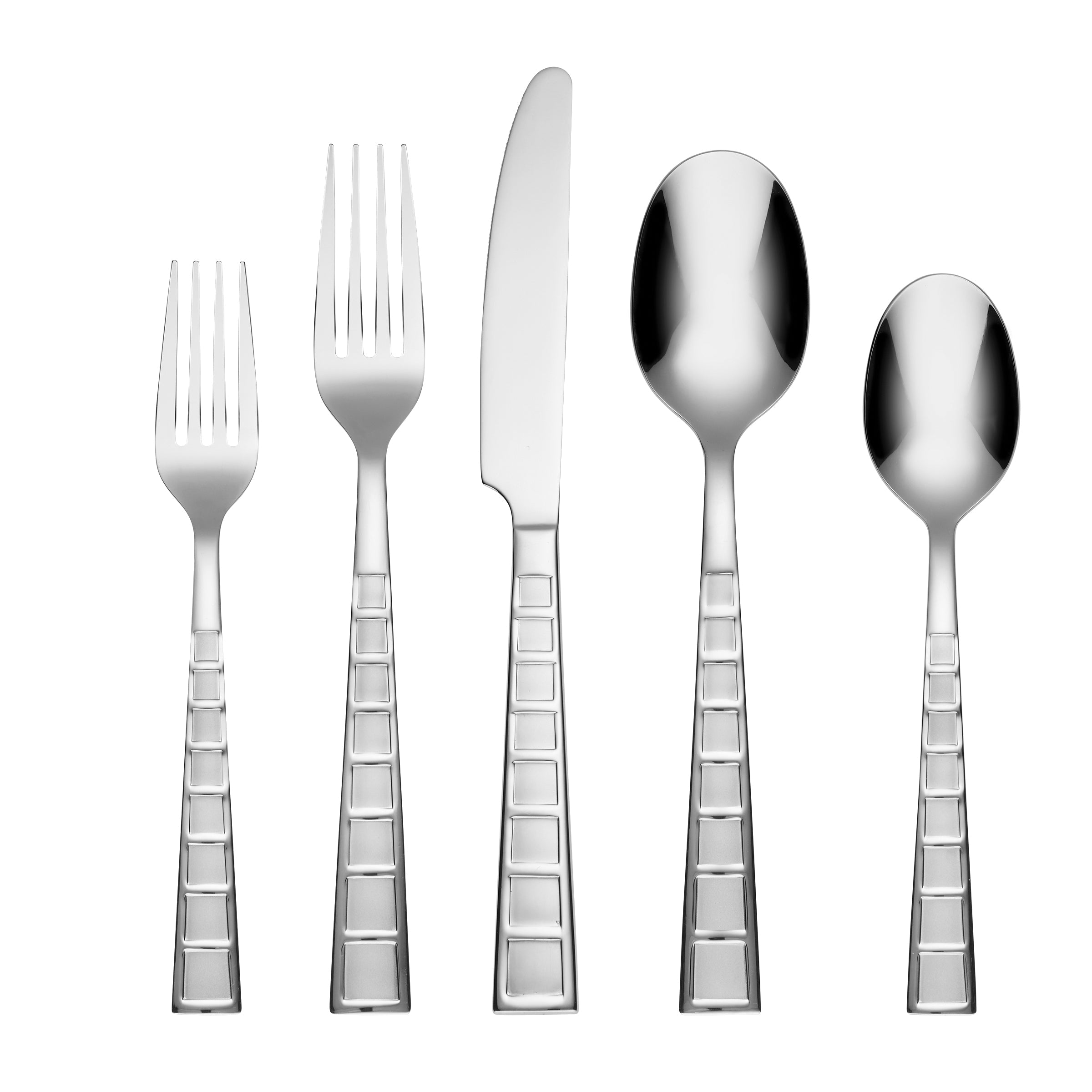 20-Piece Mosaic Sand Flatware Set - Stainless Steel Cutlery for Dining, Parties, and Everyday Use