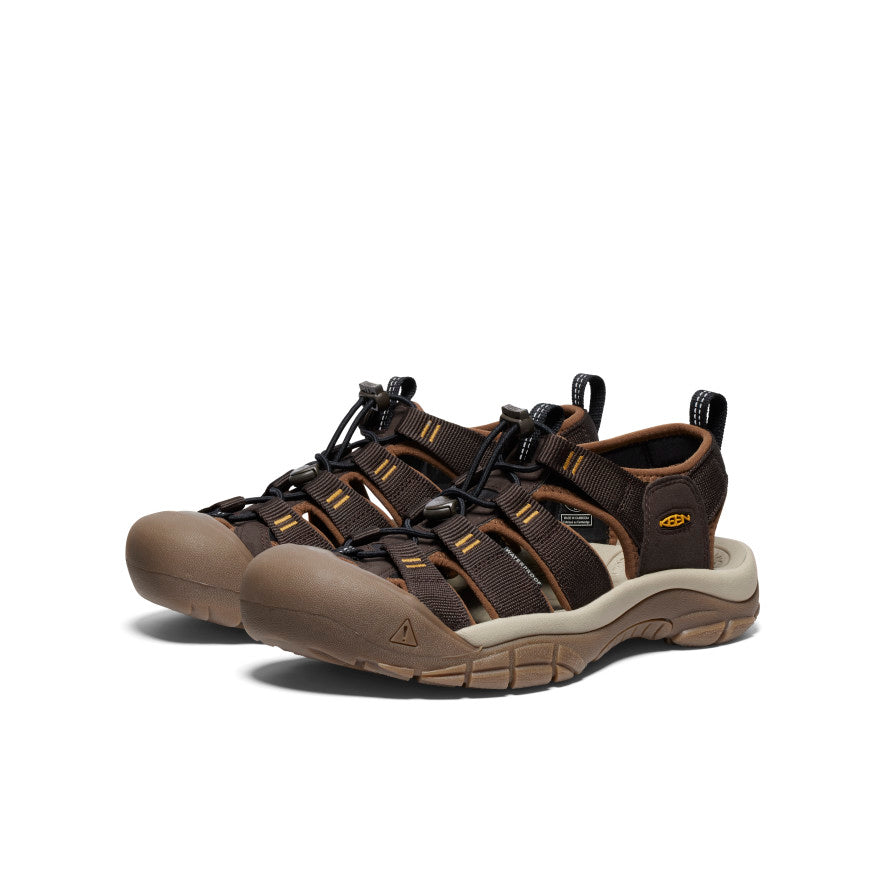 Men's Newport H2 Sandal - Comfortable Waterproof Hiking Sandals for Men, Java/Golden Yellow - Perfect for Beach, Pool, Travel & Outdoor Adventures