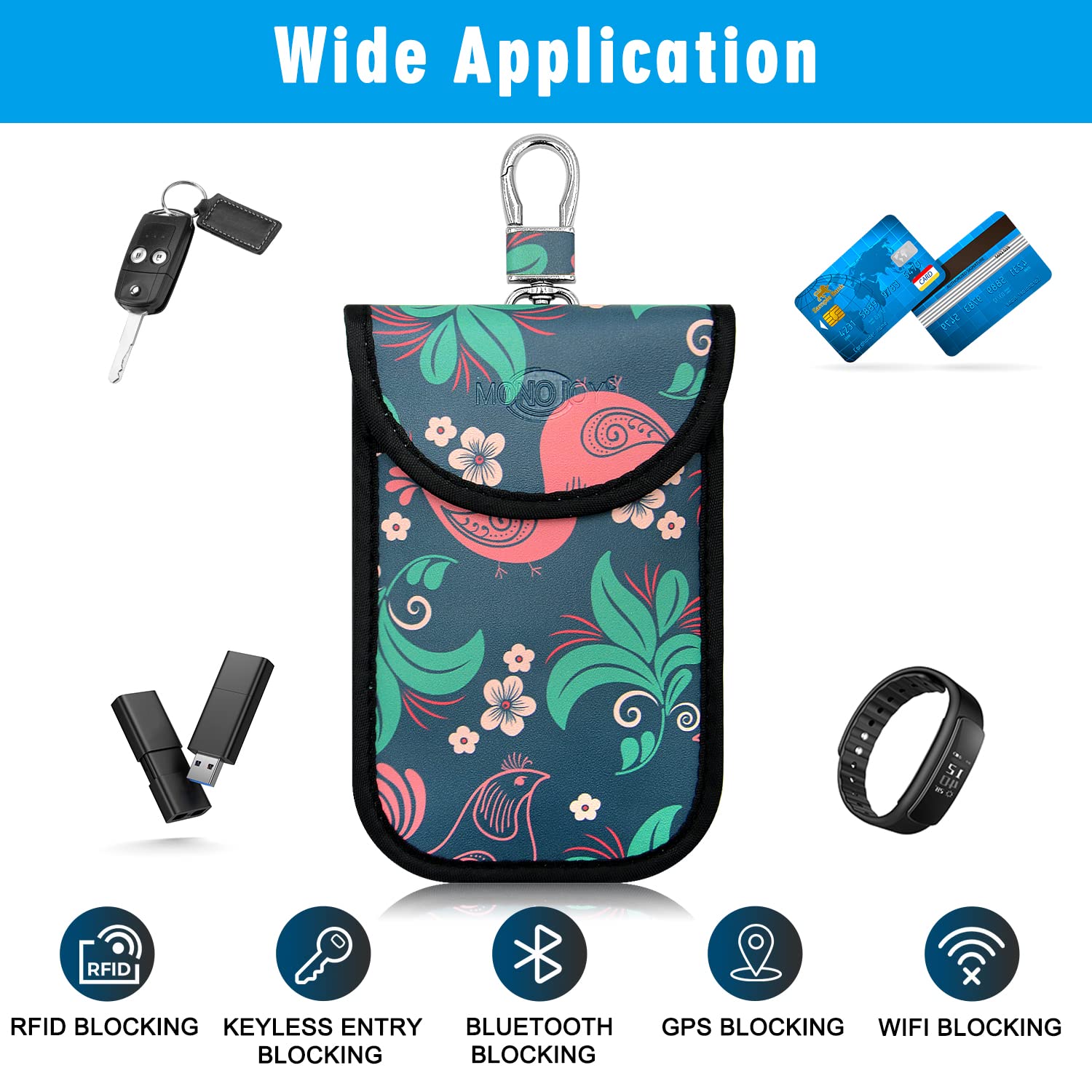 Faraday Bag for Car Keys - RFID Blocking Pouch to Protect Key Fob from Signal Theft | Anti-Theft Faraday Cage Pouch for Keyless Entry Vehicles | Perfect for Travel, Parking & Home Security