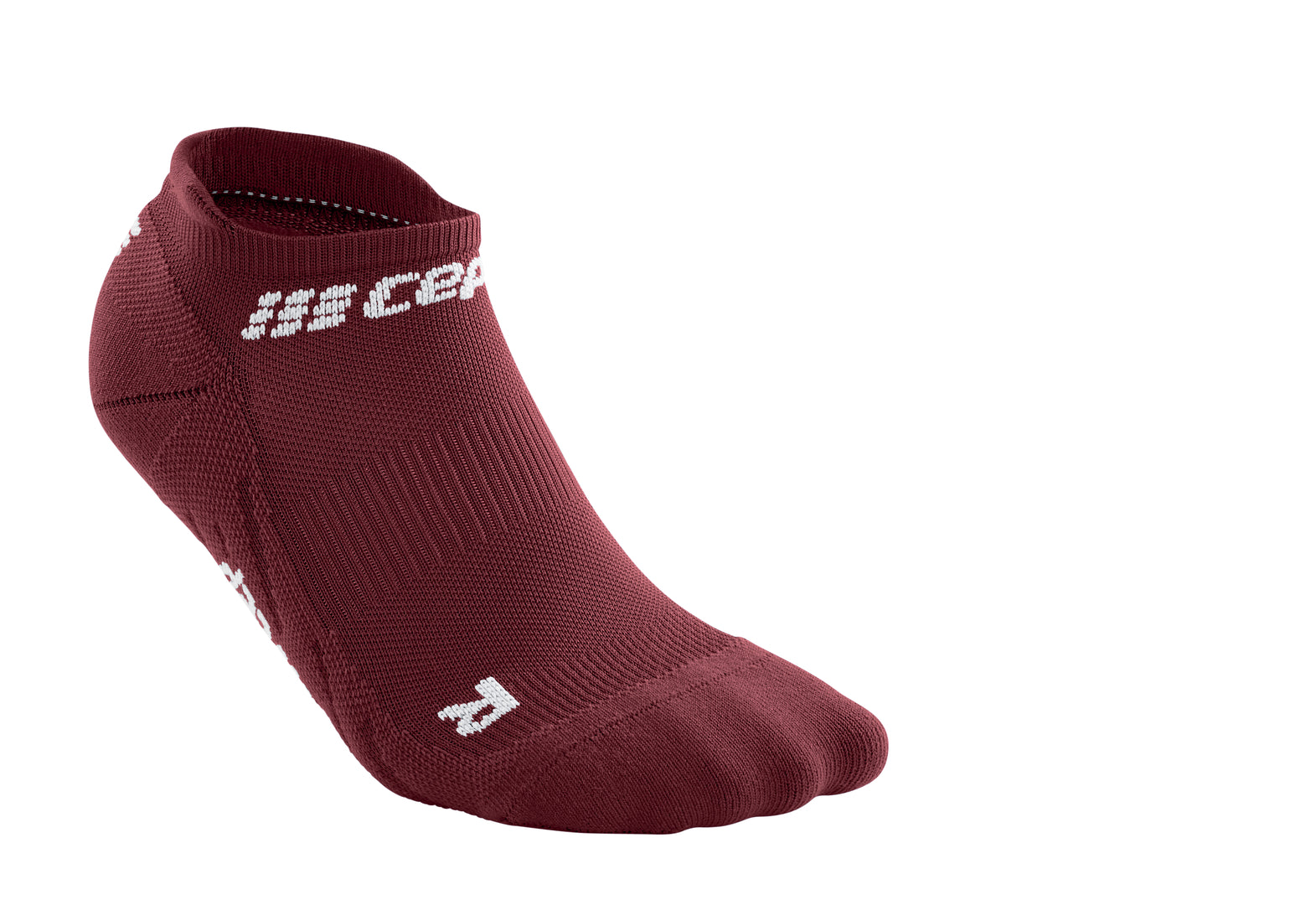 CEP Women's The Run Socks No Show V4 - Dark Red (WP268R) | Breathable Running Socks for Women | Perfect for Jogging, Gym Workouts & Everyday Comfort