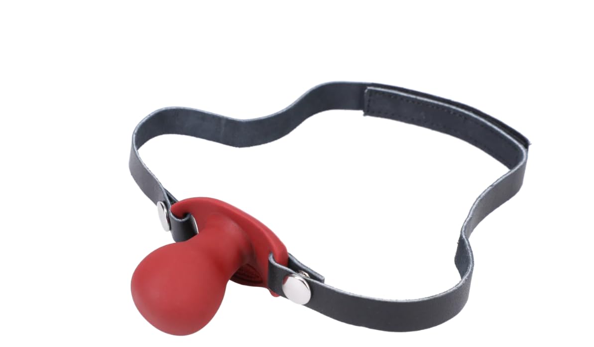 Tantus Beginner Ball Gag - 100% Ultra-Premium Silicone BDSM Toy for Couples - Breathable Mouth Ball - Red Matte Finish - Perfect for Role Play & Sensory Exploration
