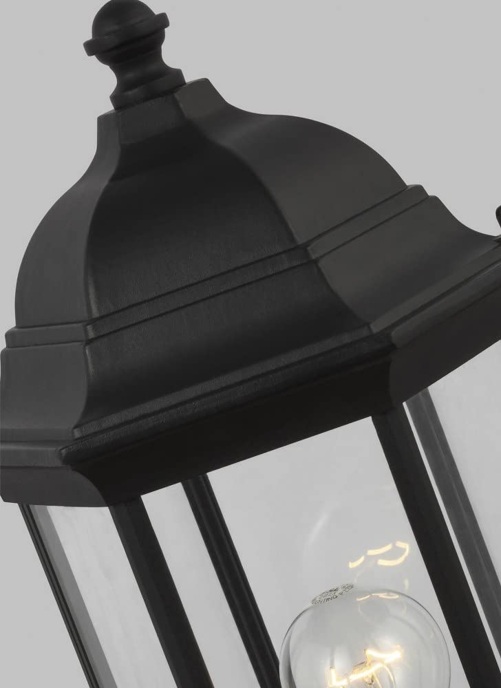 Black Outdoor Post Lantern - Medium 1-Light Traditional Fixture with Incandescent Lighting for Patio, Garden & Pathway - 73-Bel-4169695