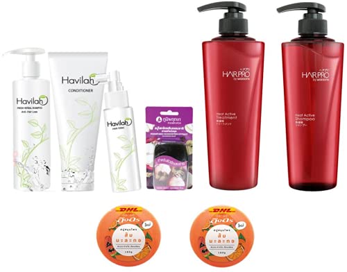 Havilah Extra Set Herbal Shampoo & Conditioner with Serum - Prevent Hair Loss & Heat Protection - 500ml by Watsons | DHL Shipping | Free Beauty Gift Included | Perfect for Damaged Hair & Daily Hair Care Routine