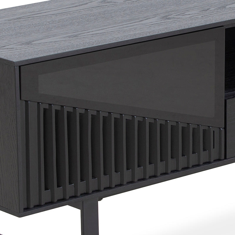 Montana Entertainment TV Stand 160cm Black Ash - Modern TV Console for Living Room, Bedroom & Home Theater