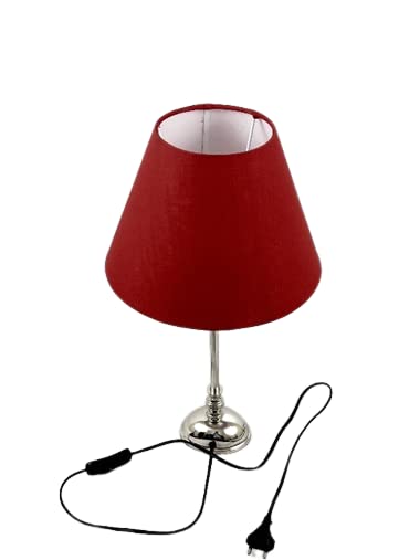 RISAN Arts EXPORTS 18 Inch Stainless Steel Table Lamp Shades in Red - Perfect for Living Room, Bedroom & Office Decor