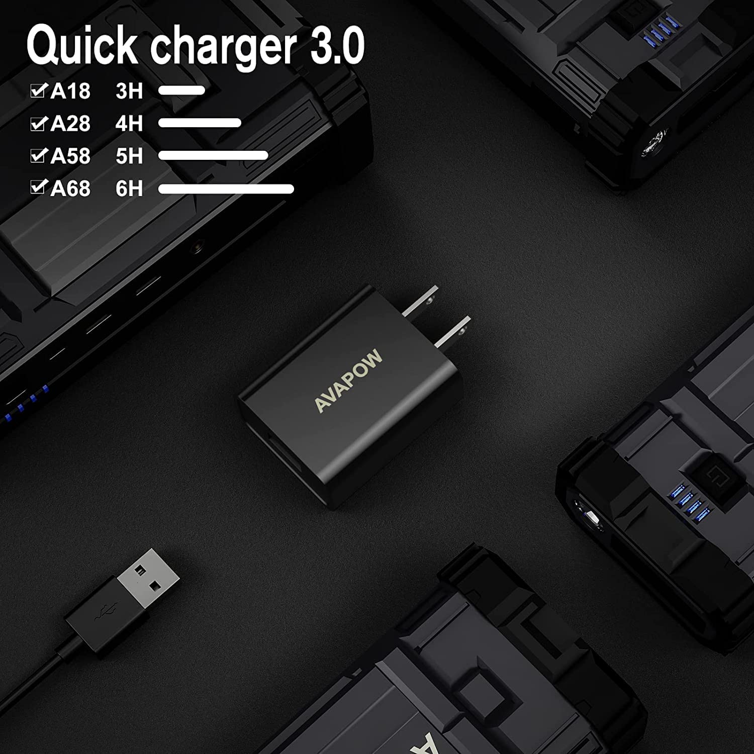 AVAPOW 18W USB C Wall Charger Fast Charging Block - 3A/5V USB-C Power Adapter for iPhone 15/14/13, Samsung Galaxy, iPad & More - Perfect for Home, Office & Travel (Black)