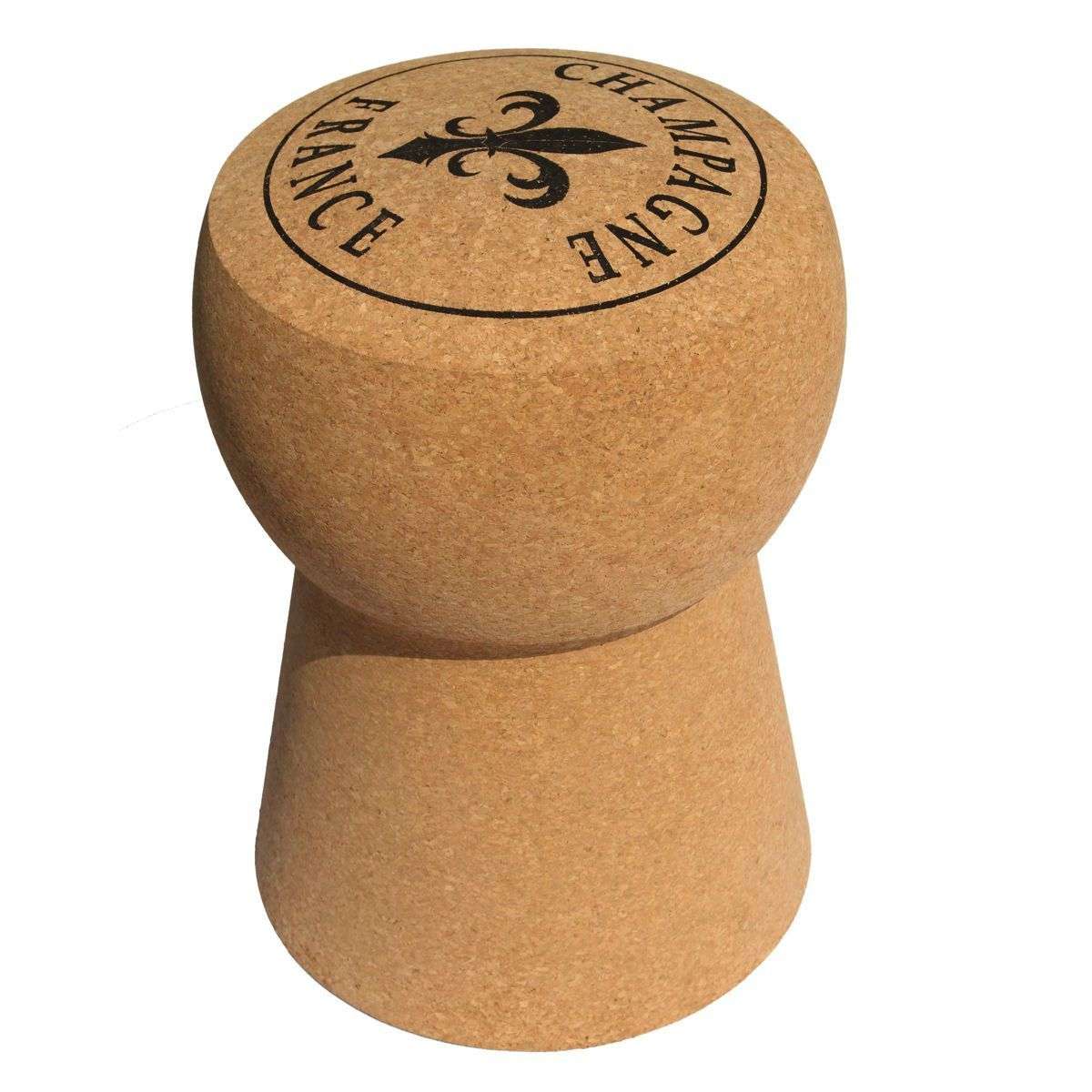 Round Top Champagne Cork Stool - Vintage Wine Barrel Stool with Rustic Wood Finish - Perfect for Home Bar, Kitchen Island & Farmhouse Decor