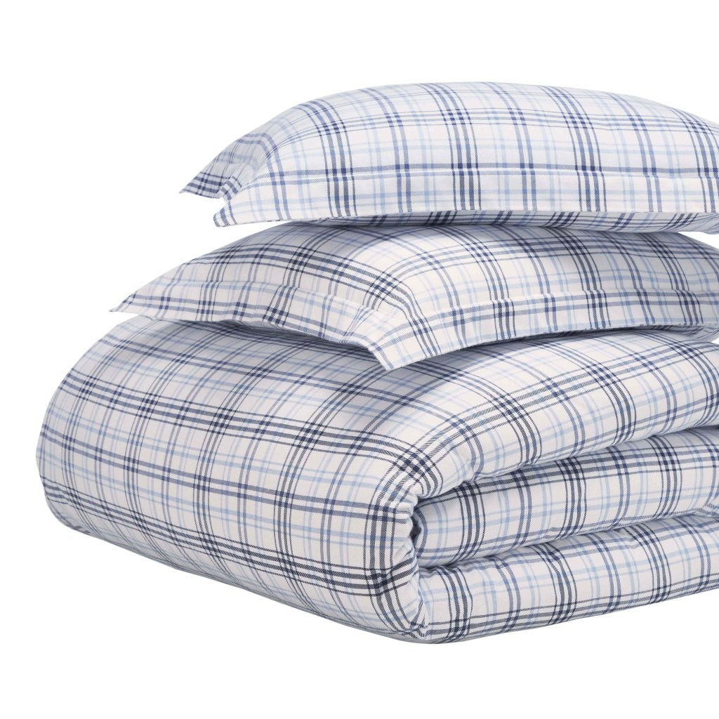 Soft Plaid Flannel Cotton Duvet Cover Set - Classic Farmhouse Style for Cozy Bedroom Decor | Perfect for Winter, Guest Rooms & Rustic Home Styling