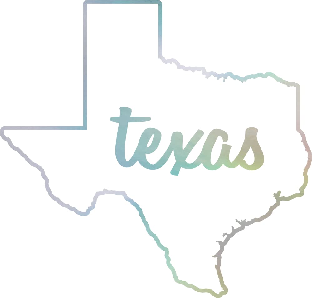 Texas State Map Holographic Vinyl Decal Stickers (Set of 2) - Waterproof, Durable for Laptop, Phone, Helmet, Car Window, Bumper, Mug, Cup, Wall & Door Decoration - Perfect for Home, Office, Travel & Gifts