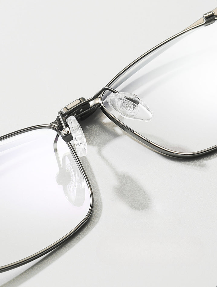Vintage Titanium Square Flip Cover Eyeglass Frames 11488 - Lightweight Durable Glasses for Reading, Driving & Fashion Accessories