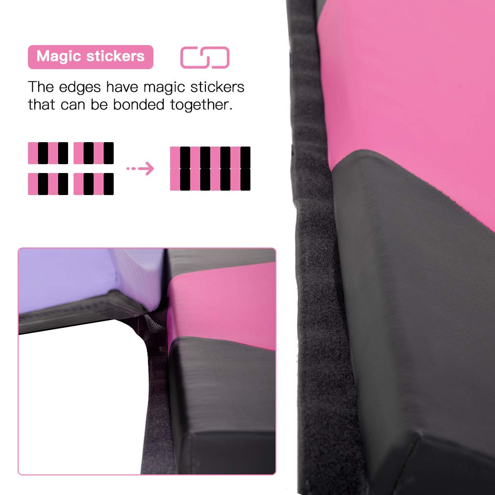 Premium 2-Inch Thick PU Leather Yoga Mat - Non-Slip Exercise Mat for Gymnastics, Pilates & Home Workouts | Folding Design with Carrying Handles | Ideal for Yoga Studios, Gym Floors & Home Fitness Spaces