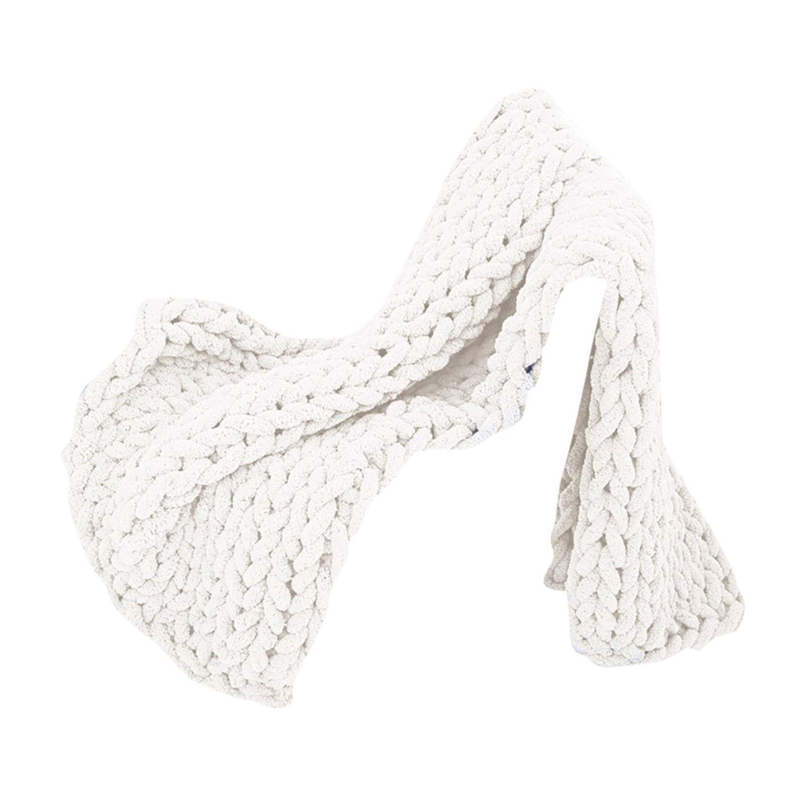 ZXXY Chunky Knitted Blanket - Handmade Oversized Soft Thick Yarn Throw Blanket for Couch, Sofa & Bed - Cozy Home Decor, Photography Prop - 200x200cm White - Perfect for Living Room, Bedroom & Photo Shoots