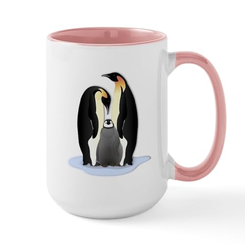 White/Pink Inside - Penguin Family Mugs