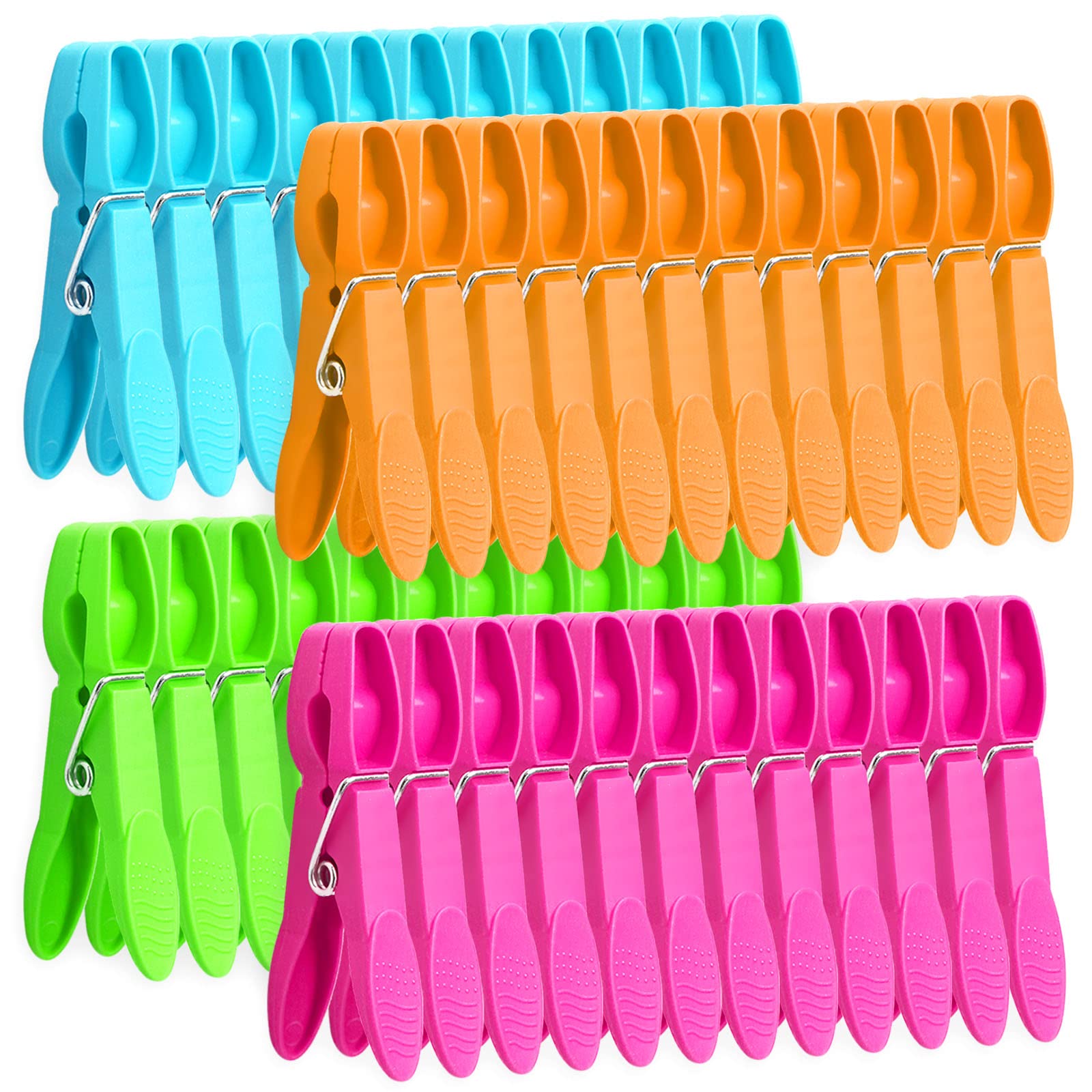 48 Pack Colorful Plastic Clothespins - Heavy Duty Laundry Clips for Outdoor Drying, Crafts & Food Packaging | Durable Clothesline Pegs for Hanging Clothes, Photos & DIY Projects | Perfect for Laundry, Home Decor & Crafting