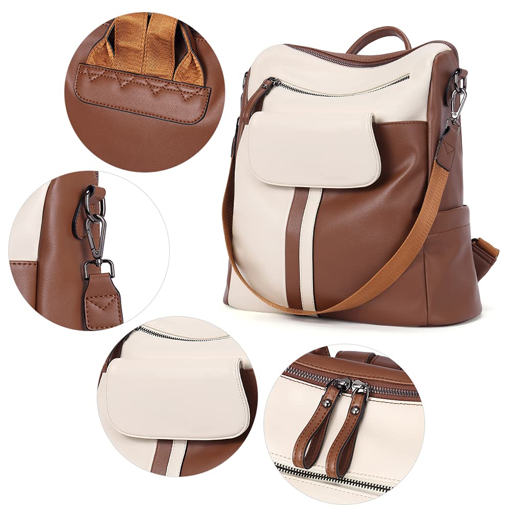 CLUCI Genuine Leather Backpack Purse for Women - Large Anti-Theft Convertible Travel Backpack Handbag - Perfect for Work, College & Weekend Getaways