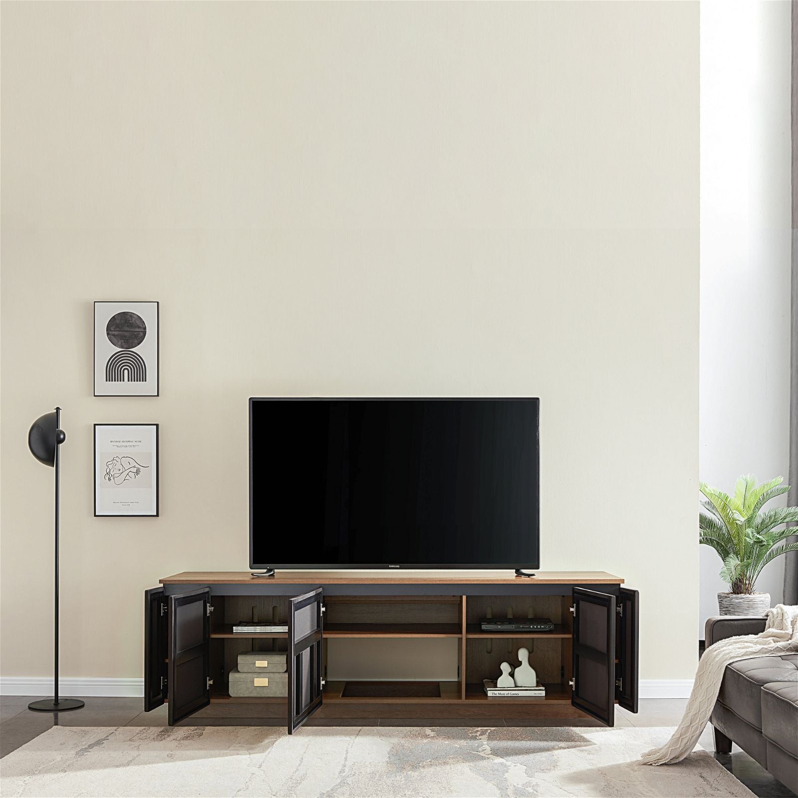 Tauris Hollywood 2250DO TV Stand Entertainment Center - Modern Media Console for Living Room, Home Theater & Gaming Setup