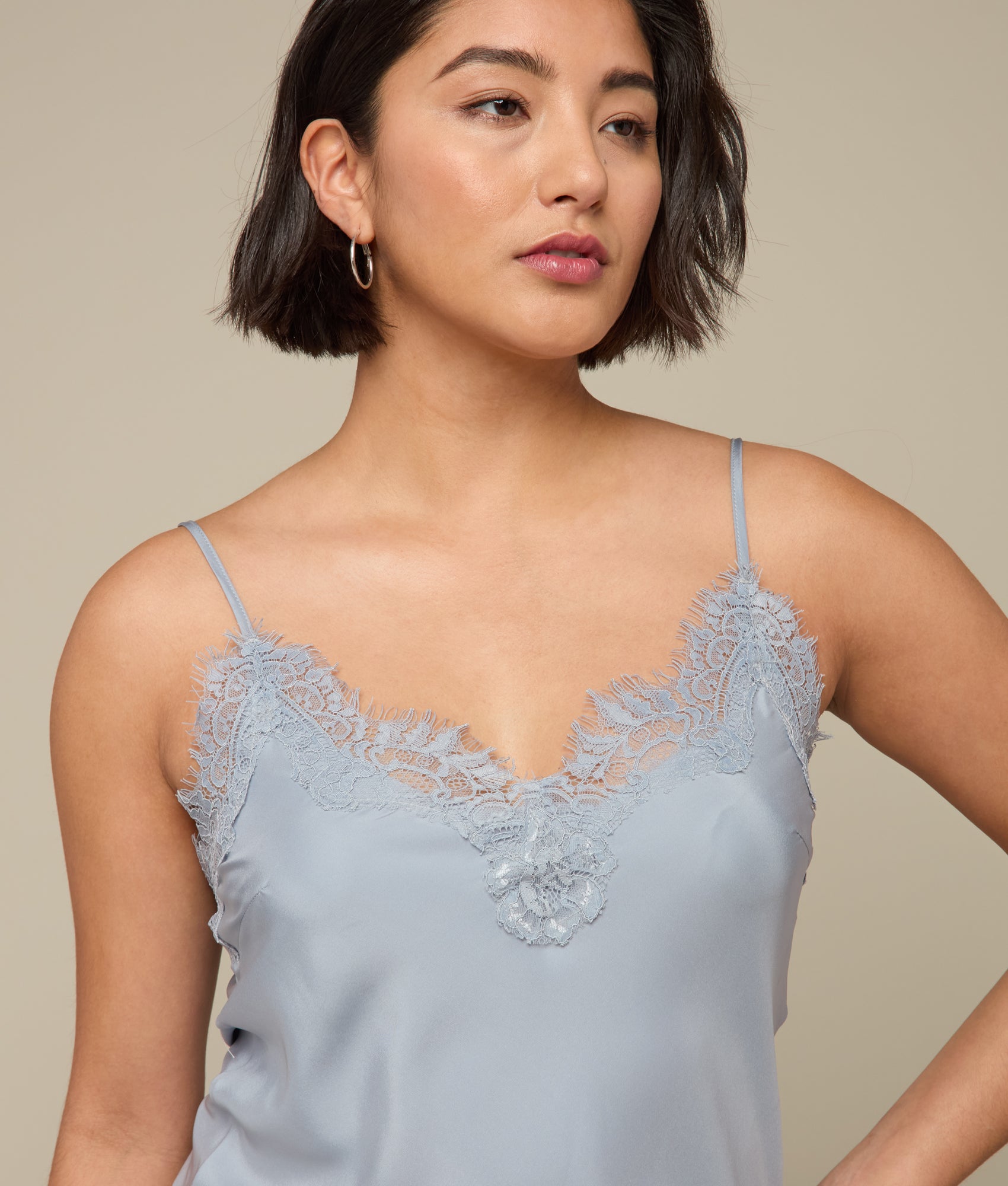 Amelia Coco Bias Cami Top - Blue Sleeveless Women's Tank Top for Casual Wear, Summer Outfits & Layering