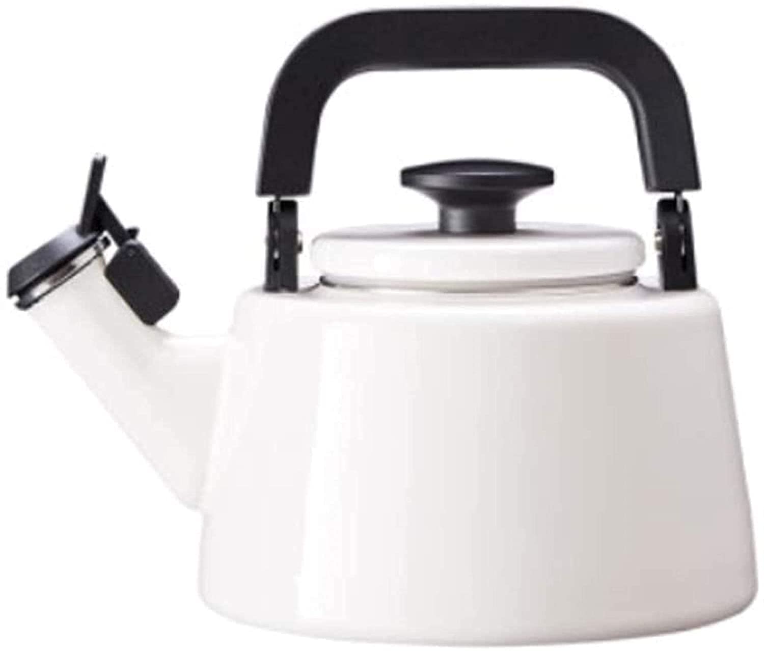 EFHJSUIR Stainless Steel Whistling Tea Kettle - Stovetop Safe with Anti-Scald Handle - Perfect for Gas, Electric & Induction Cooktops (White) - Ideal for Home, Office & Tea Ceremonies