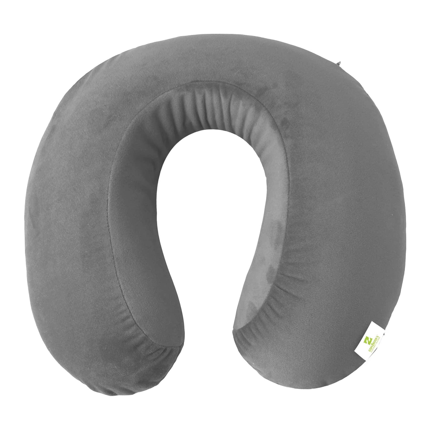 **Cushows Memory Foam Neck Pillow - Ergonomic U-Shaped Travel Pillow for Airplane, Car, Train & Bus - Comfortable Neck Support for Men & Women - Perfect for Long Flights, Road Trips & Commuting (Grey)**