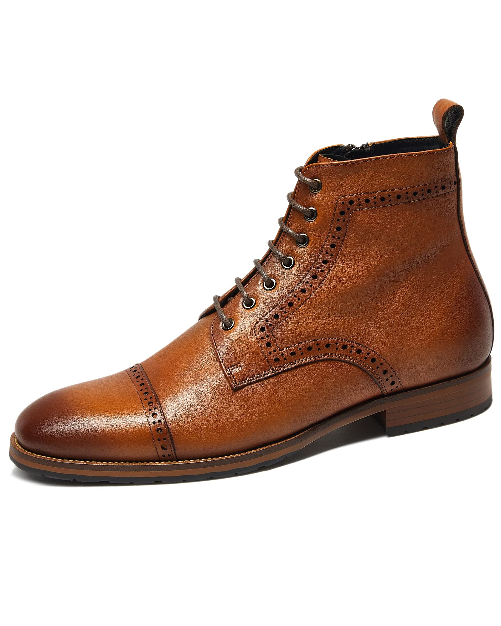 **Men's Genuine Leather Motorcycle Boots - Combat, Casual & Work Boots for Riding, Outdoor & Daily Wear**