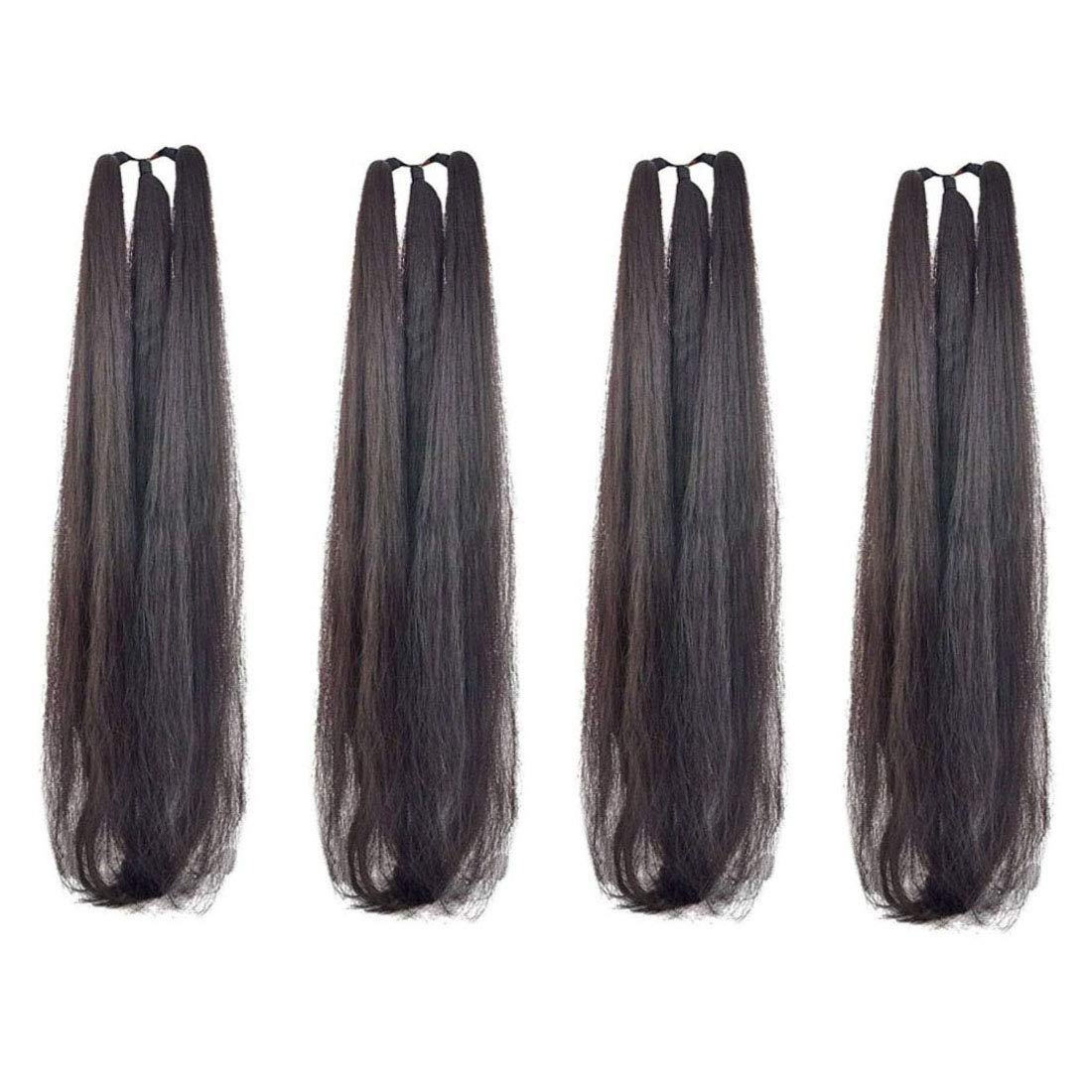 GuruEmbellish Set of 4 Black Hair Parandi - 42 Inch Hair Extensions for Weddings & Special Occasions | Women & Girls Hair Accessories | Perfect for Bridal Hairstyles, Indian Weddings & Cultural Events