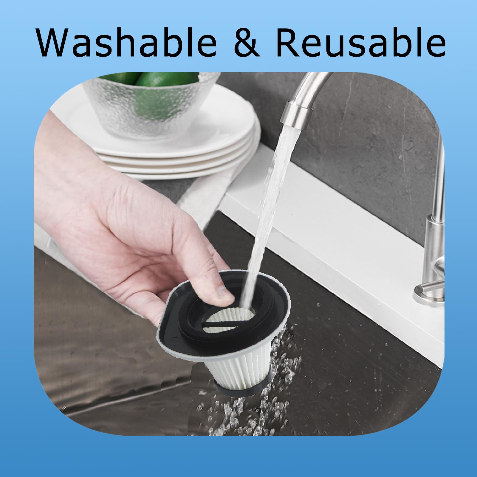 2 Pack Vacuum Filters Compatible with ThisWorx TWC-01 & Auto Joe ATJ-V501 Car Vacuum Cleaners - Replacement Filters for Car Cleaning, Home & Office Use